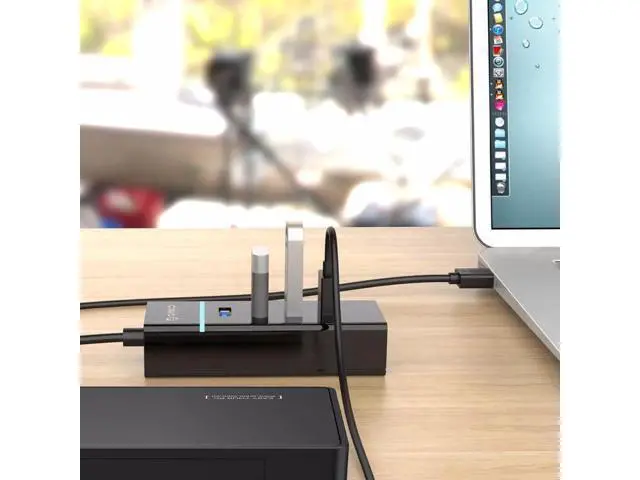 Alt view image 5 of 7 - Portable 4 Ports USB 3.0 HUB USB3.0 High Speed 5Gbps Dock Station