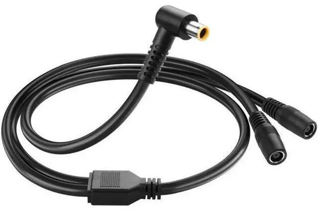 Main image of 14AWG DC7909 Y Splitter Cable 90 Degree DC 8mm 1 Male to 2 Female Converters for Solar Panels 2Ft