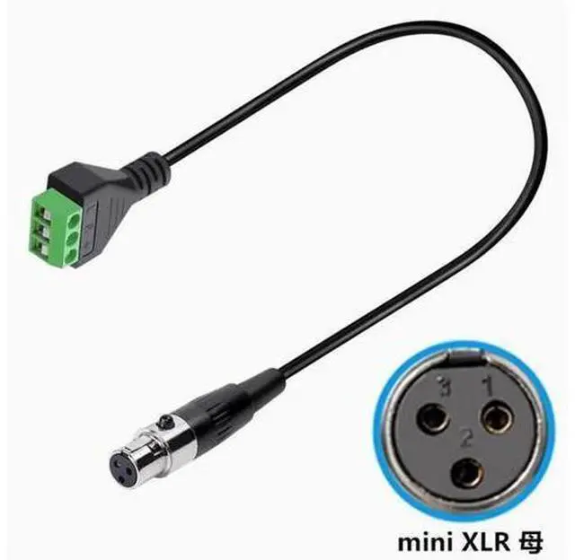 Main image of Solderless mini Cannon 3-core male female green terminal dual channel audio microphone stereo adapter cable Female to Female