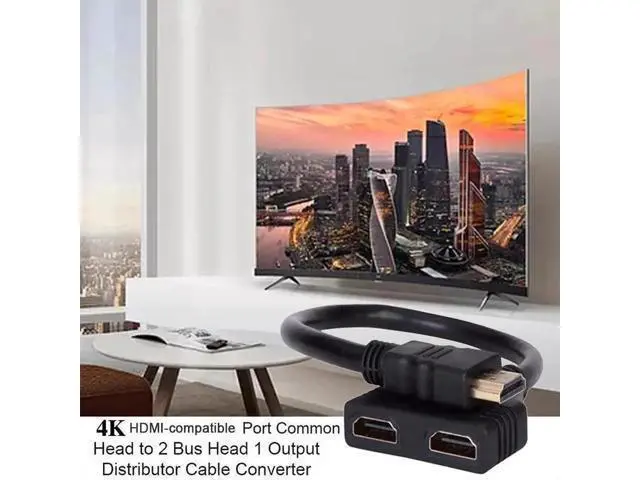 Alt view image 2 of 7 - HDMI Splitter Adapter Cable, 1080P HDMI Splitter 1 in 2 Out, HDMI Male to 2 HDMI Female 1 to 2 Way Splitter Cable for HDTV, LCD Monitor and Projectors