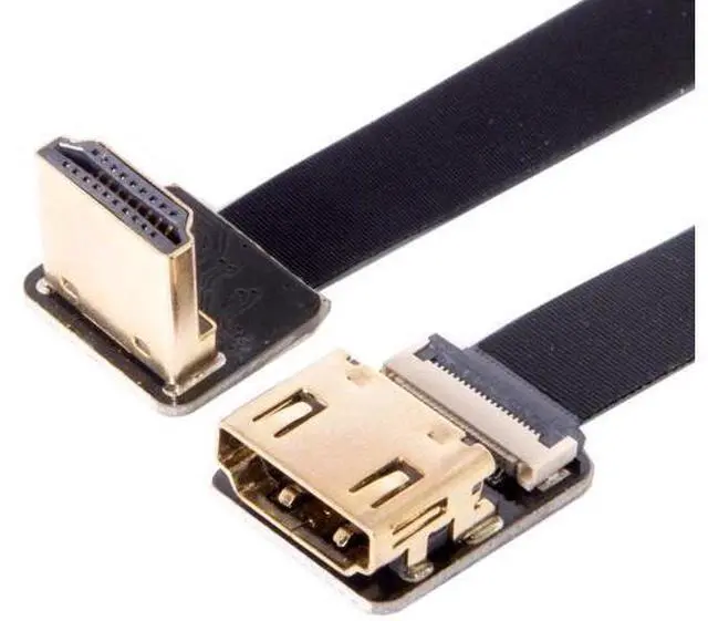 Alt view image 3 of 7 - FPV Down Angled 90 Degree HDMI Male to Female FPC Flat Cable for HDTV Multicopter Aerial Photography (0.2m