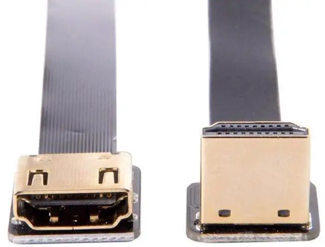 Alt view image 2 of 7 - FPV Down Angled 90 Degree HDMI Male to Female FPC Flat Cable for HDTV Multicopter Aerial Photography (0.2m