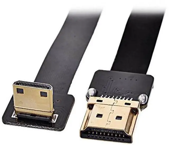 Alt view image 6 of 7 - 90 Degree Down Angled FPV Mini HDMI Male to HDMI Male FPC Flat Cable 50cm for Multicopter Aerial Photography