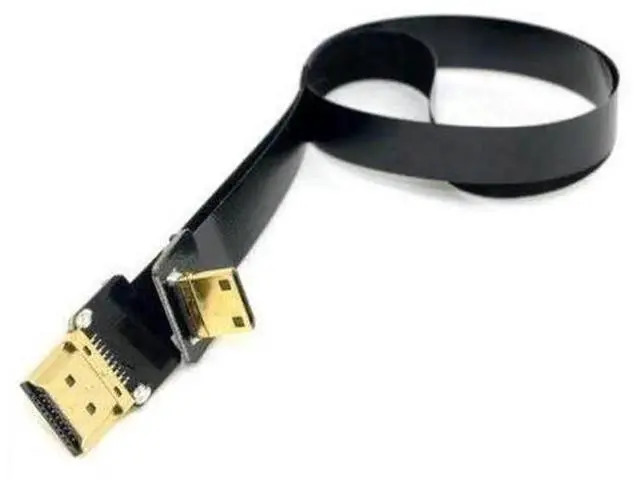Alt view image 7 of 7 - 90 Degree Down Angled FPV Mini HDMI Male to HDMI Male FPC Flat Cable 50cm for Multicopter Aerial Photography