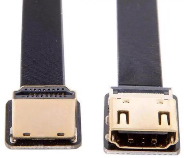 Alt view image 5 of 7 - FPV Down Angled 90 Degree HDMI Male to Female FPC Flat Cable for HDTV Multicopter Aerial Photography (0.2m