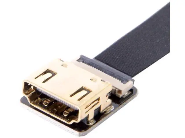 Alt view image 6 of 7 - FPV Down Angled 90 Degree HDMI Male to Female FPC Flat Cable for HDTV Multicopter Aerial Photography (0.2m