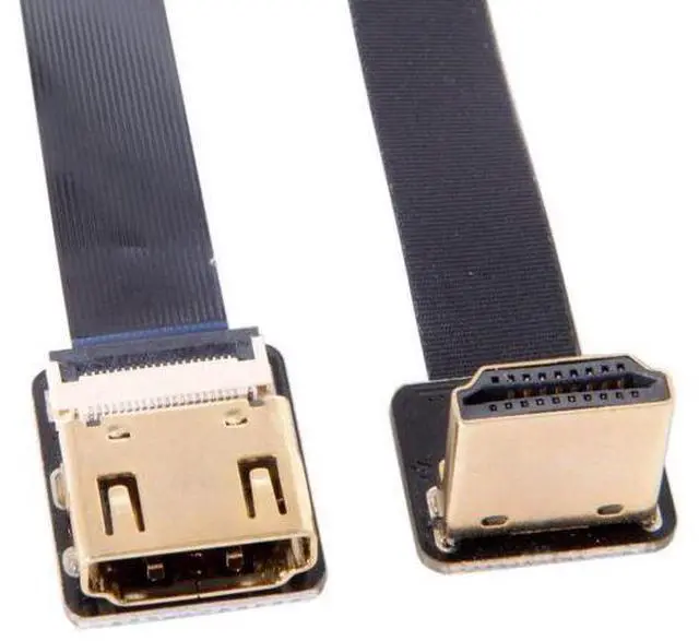 Alt view image 7 of 7 - FPV Down Angled 90 Degree HDMI Male to Female FPC Flat Cable for HDTV Multicopter Aerial Photography (0.2m