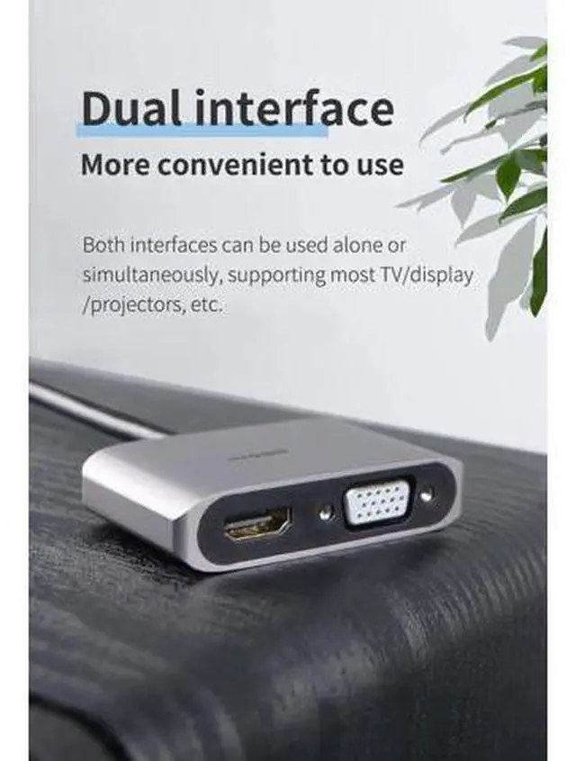 Alt view image 3 of 7 - Mini DisplayPort to HDMI-compatible VGA Adapter Thunderbolt 2 Converter 4K DP Cable for Apple MacBook Air Pro surface