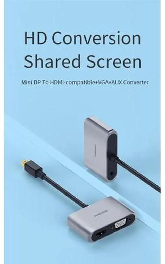 Alt view image 4 of 7 - Mini DisplayPort to HDMI-compatible VGA Adapter Thunderbolt 2 Converter 4K DP Cable for Apple MacBook Air Pro surface