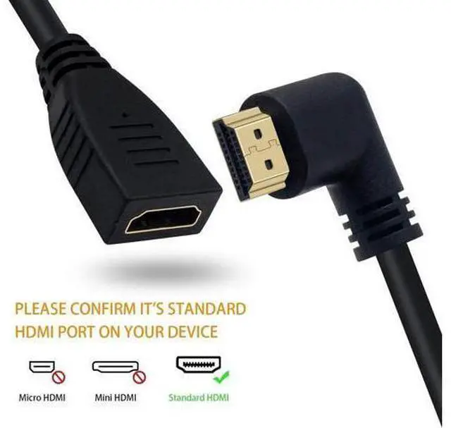 Main image of 8K HDMI Extension Cable, Short HDMI 90 Degree Left Angle Male to Female HDMI 2.1 Cable Adapter 48Gbps with 8K 60Hz Video and 3D HDR for TV/Xbox /PS4 /PS5 (Left M/F), 0.5feet
