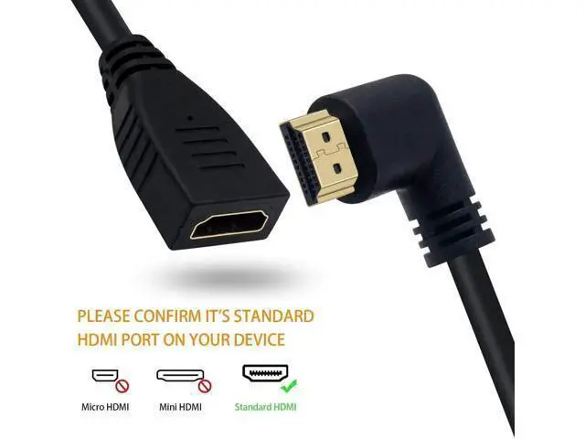 Alt view image 7 of 7 - 8K HDMI Extension Cable, Short HDMI 90 Degree Left Angle Male to Female HDMI 2.1 Cable Adapter 48Gbps with 8K 60Hz Video and 3D HDR for TV/Xbox /PS4 /PS5 (Left M/F), 0.5feet