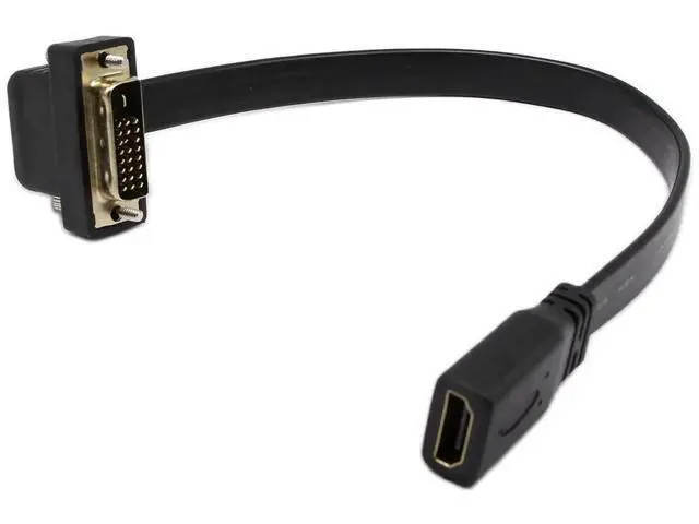 Alt view image 3 of 6 - DVI to HDMI Cable Gold-Plated 90 Degree Angle DVI 24 1 Male to HDMI Female 1080p Video Converter - Flat, HDTV, Plasma, DVD & Projector Adapter