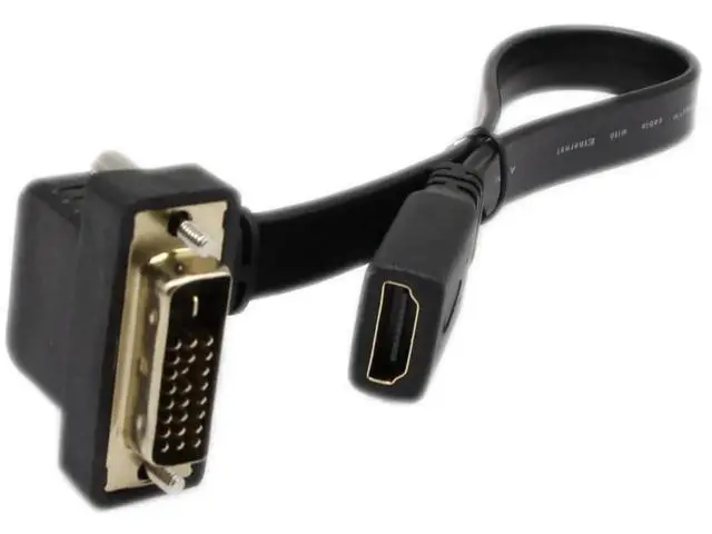 Alt view image 2 of 6 - DVI to HDMI Cable Gold-Plated 90 Degree Angle DVI 24 1 Male to HDMI Female 1080p Video Converter - Flat, HDTV, Plasma, DVD & Projector Adapter