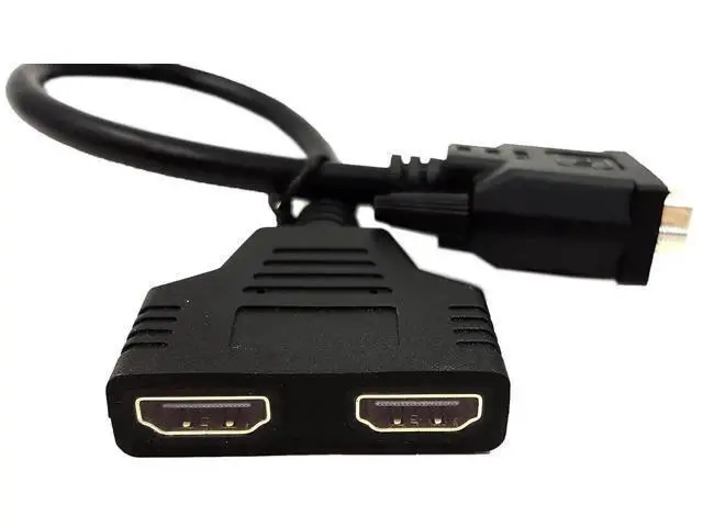 Alt view image 3 of 6 - DVI-D to HDMI Cable, Gold-Plated DVI-D Male 24 1 Pin to Dual Hdmi Female 1080p Hdmi Video Converter Adapter Splitter Cable