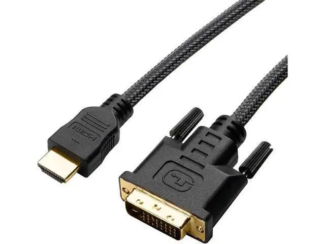 Alt view image 5 of 6 - Bidirectional HDMI to DVI Cable 6FT, HDMI to DVI-D(24+1) or DVI to HDMI Male Adapter Cord 6' Compatible for Raspberry Pi, Roku, Xbox One, PS4 PS3, Graphics Card-Braided (Bi-Directional)