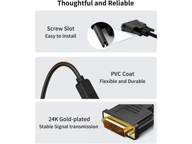 Alt view image 3 of 6 - HDMI to DVI Extension Cable 0.5ft Short Bi-Directional 4K HDMI Female to DVI-I(24+1) Male Adapter 1080P DVI-D to HDMI Conveter for PC TV Box PS5 Blue-ray Xbox Switch