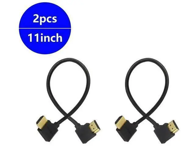 Alt view image 3 of 7 - Gold Plated High Speed 90 Angle Right HDMI Male to Left HDMI Male Adapter Cable Supports Ethernet, 3D and Audio Return (0.3M 2Pack LL-LL)
