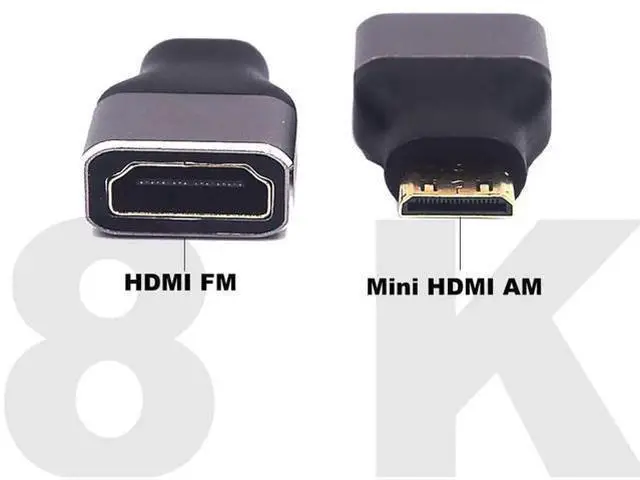 Alt view image 3 of 5 - 2 Pack 8K@60Hz Mini HDMI 2.1 Male to HDMI 2.1 Female Adapter Extender Connector Converter Coupler for Camera, Laptop, Projector, HDTV, 3D 48Gbps Bidirectional, Support 4K@120Hz, Dynamic HDR