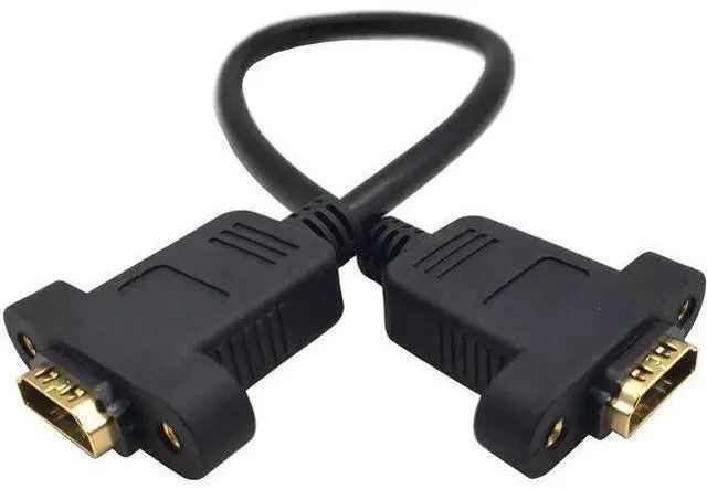 Alt view image 2 of 5 - Panel Mount HDMI 2.0 Female to Female Extension Cable High Speed Support 4K Resolution for Blu Ray Player, 3D TV, Roku, Xbox360,Black (1FT/0.3M)