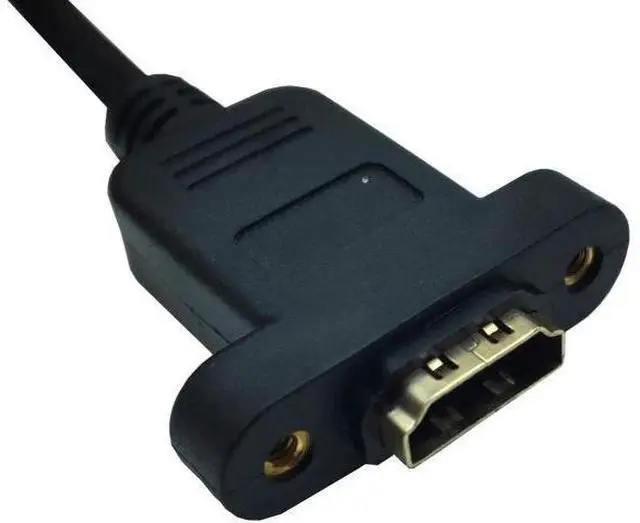 Alt view image 5 of 5 - Panel Mount HDMI 2.0 Female to Female Extension Cable High Speed Support 4K Resolution for Blu Ray Player, 3D TV, Roku, Xbox360,Black (1FT/0.3M)