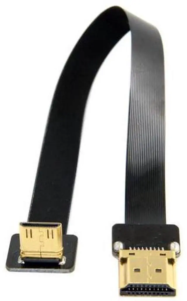 Main image of FPV 90 Degree Up Angled FPV Mini HDMI Male to HDMI Male FPC Flat Cable 20cm Compatible for FPV HDTV Multicopter Aerial Photography