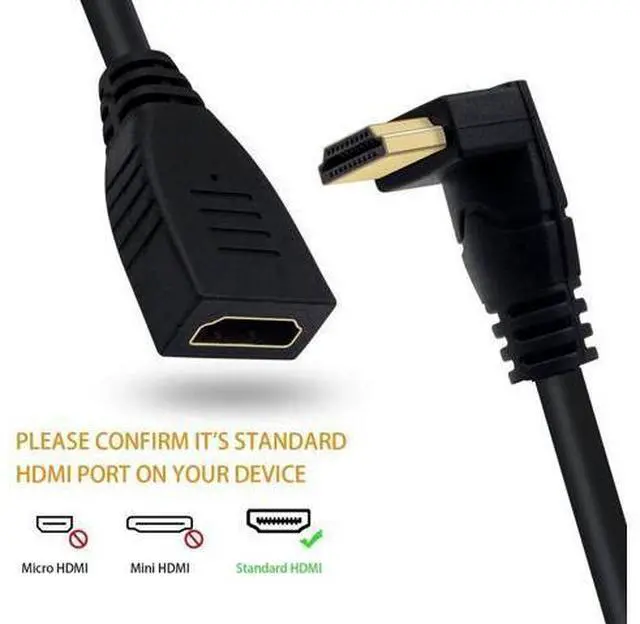 Main image of 8K HDMI Extension Cable, Short HDMI 90 Degree Down Angle Male to Female HDMI 2.1 Cable 48Gbps with 8K 60Hz Video and 3D HDR for TV/Xbox /PS4 /PS5 (Down M/F), 0.5feet