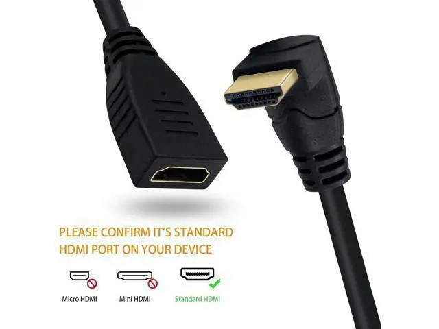 Alt view image 3 of 7 - 8K HDMI Extension Cable, Short HDMI 90 Degree Male to Female HDMI 2.1 Cable 48Gbps with 8K 60Hz Video and 3D HDR for TV/Xbox /PS4 /PS5 (Up Angle), 0.5feet