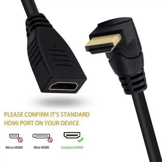 Main image of 8K HDMI Extension Cable, Short HDMI 90 Degree Male to Female HDMI 2.1 Cable 48Gbps with 8K 60Hz Video and 3D HDR for TV/Xbox /PS4 /PS5 (Up Angle), 0.5feet