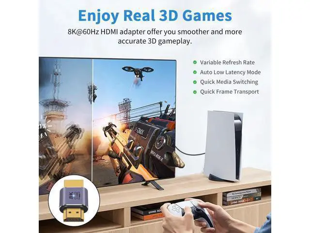 Alt view image 3 of 7 - HDMI Male to Male Adapter 8K, 2-Pack 48Gbps UHD HDMI 2.1 Extender Coupler Converter Extension Connector (8K@60hz,4K@120Hz) Compatible with Video 3D HDTV, Switch, Xbox,PS5, Xbox