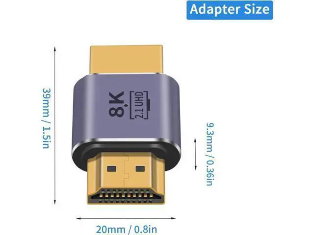 Alt view image 7 of 7 - HDMI Male to Male Adapter 8K, 2-Pack 48Gbps UHD HDMI 2.1 Extender Coupler Converter Extension Connector (8K@60hz,4K@120Hz) Compatible with Video 3D HDTV, Switch, Xbox,PS5, Xbox