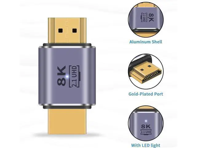 Alt view image 6 of 7 - HDMI Male to Male Adapter 8K, 2-Pack 48Gbps UHD HDMI 2.1 Extender Coupler Converter Extension Connector (8K@60hz,4K@120Hz) Compatible with Video 3D HDTV, Switch, Xbox,PS5, Xbox