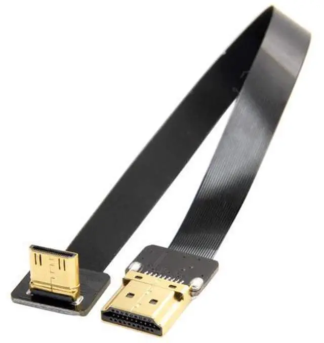 Alt view image 2 of 6 - FPV 90 Degree Up Angled FPV Mini HDMI Male to HDMI Male FPC Flat Cable 20cm Compatible for FPV HDTV Multicopter Aerial Photography