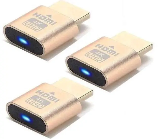 Main image of HDMI Dummy Plug 4K High Resolution Virtual Monitor Display Emulator New Generation Headless Display Adapter Compatible with Windows Mac OSX Linux, 3Pack