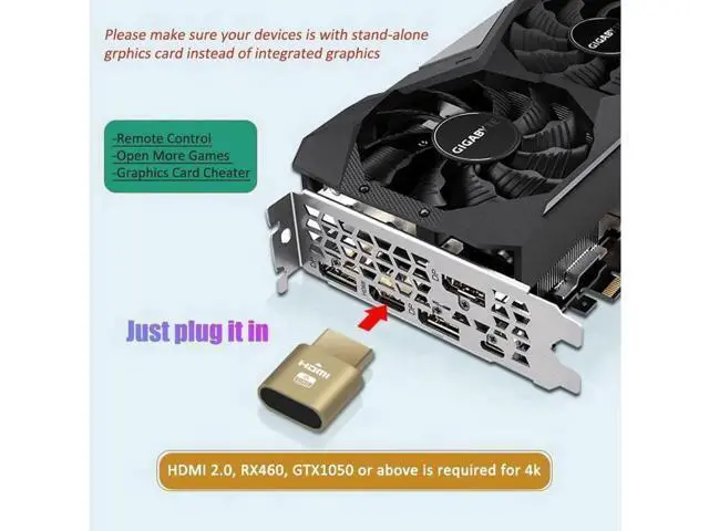 Alt view image 2 of 4 - HDMI Dummy Plug 4K High Resolution Virtual Monitor Display Emulator New Generation Headless Display Adapter Compatible with Windows Mac OSX Linux, 3Pack