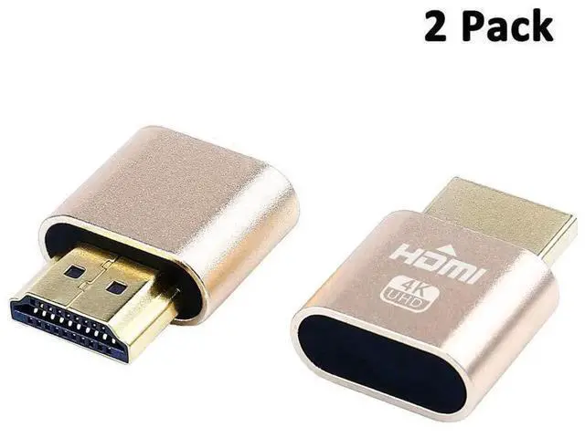 Alt view image 4 of 7 - HDMI Dummy Plug 4K Display Emulator Compatible with Windows Mac OSX Linux Support 4kx2k 2160P 1080p for Computer Desktop (fit-Headless, 2 Pack)