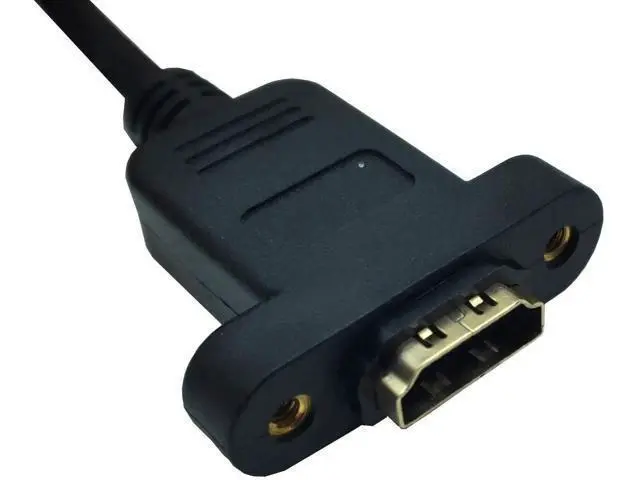 Alt view image 6 of 7 - Panel Mount HDMI Extension Cable 1.6Ft/50CM High Speed HDMI 2.0 Female to Male Cable with Screw Nut Support 4K Resolution for Blu Ray Player, 3D TV, Roku, Xbox360(Up-Angled)