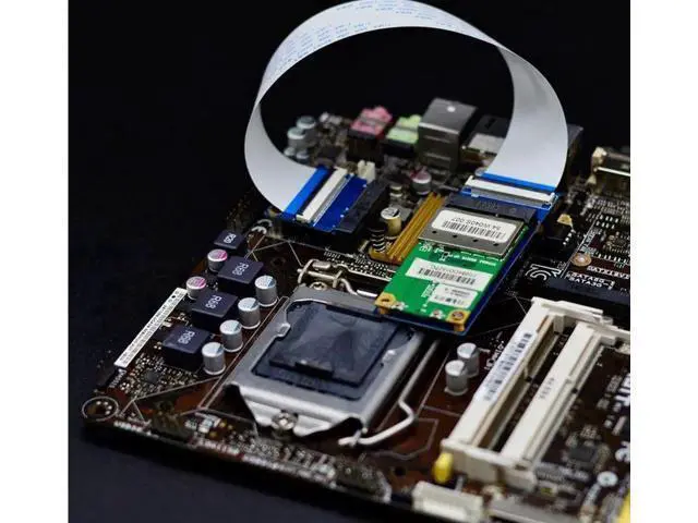 Alt view image 2 of 4 - Mini PCI-E/mSATA Flexible Extender Cable Wire with SIM 8Pin Card Slot/MiniCard Extender Bracket for WIFI / WWAN/WLAN module