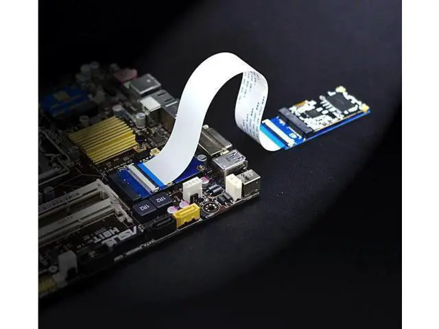 Alt view image 4 of 4 - Mini PCI-E/mSATA Flexible Extender Cable Wire with SIM 8Pin Card Slot/MiniCard Extender Bracket for WIFI / WWAN/WLAN module