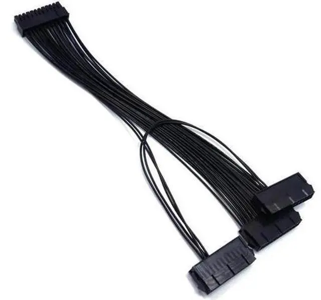 Main image of 24Pin Dual PSU Power Extension Cable PC Three Power Supply Synchronization Cable Connector 12.6 Inches / 32cm