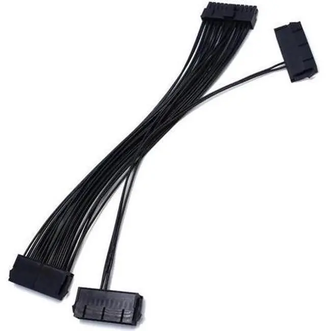 Alt view image 3 of 6 - 24Pin Dual PSU Power Extension Cable PC Three Power Supply Synchronization Cable Connector 12.6 Inches / 32cm