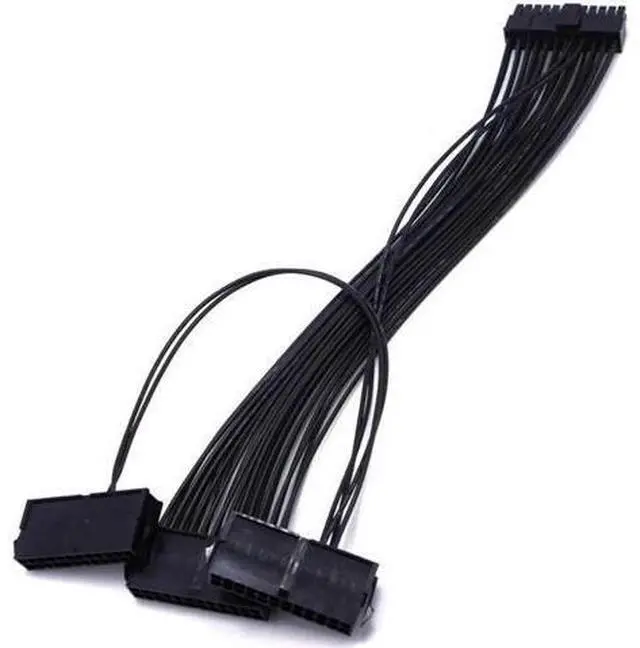 Alt view image 4 of 6 - 24Pin Dual PSU Power Extension Cable PC Three Power Supply Synchronization Cable Connector 12.6 Inches / 32cm