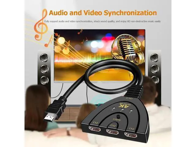 Alt view image 5 of 7 - HDMI Splitter Adapter Cable, 1080P HDMI Splitter 3 in 1 Out, HDMI Male to 2 HDMI Female 1 to 2 Way Splitter Cable for HDTV, LCD Monitor and Projectors