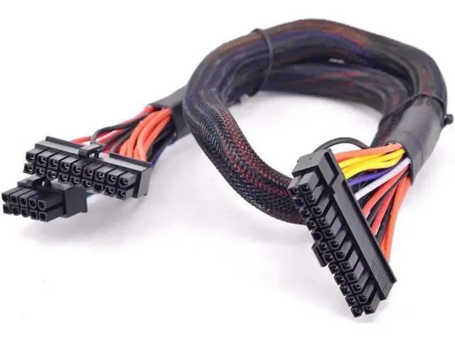 Alt view image 2 of 2 - 18 + 10pin to 24Pin ATX Power Supply Cable 20+4Pin with Sleeve for Corsair RMi Series RM1000i RM850i RM750i RM650i