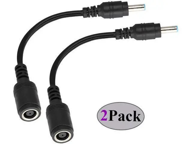 Alt view image 3 of 7 - Tip Laptop Power Adapter Cable DC 7.4mm x 5.0mm Female to 4.5mm x3.0mm Male Charging Connector Power Converter Cable DC Jack for HP Notebook Adapter Replacement Power Cord(15.8cm/2Pack)
