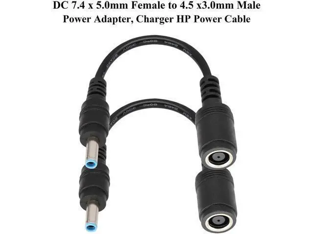 Alt view image 4 of 7 - Tip Laptop Power Adapter Cable DC 7.4mm x 5.0mm Female to 4.5mm x3.0mm Male Charging Connector Power Converter Cable DC Jack for HP Notebook Adapter Replacement Power Cord(15.8cm/2Pack)