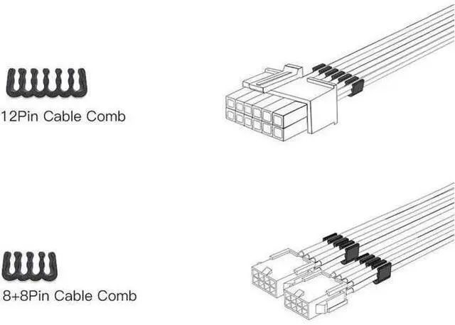 Main image of 12PIN transfer 2×8PIN Extension Cable Power Supply Sleeved Synchronized PSU Extension Kit White