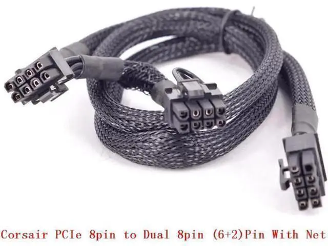 Main image of PCI-e 8Pin to Dual 8Pin 6+2pin Braided Net Power supply Cable Graphics Card GPU Cable 8Pin for CORSAIR RM Series RM1000 RM850 RM750 RM650 RM550 RM450 CS Series CS450M CS550M CS650M CS750M CS850M