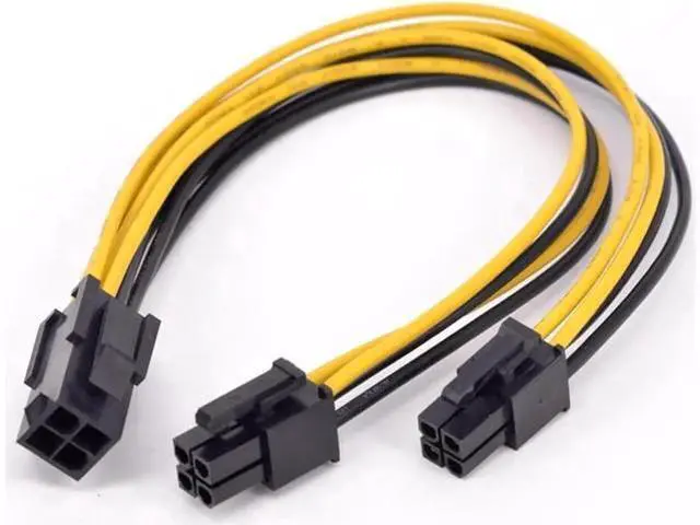 Alt view image 2 of 6 - 4Pin CPU Power supply Extension Cord Cable 18 AWG Y Splitter ATX 12V P4 Power Port Female 1 to 2 Female Connector Cable 20cm