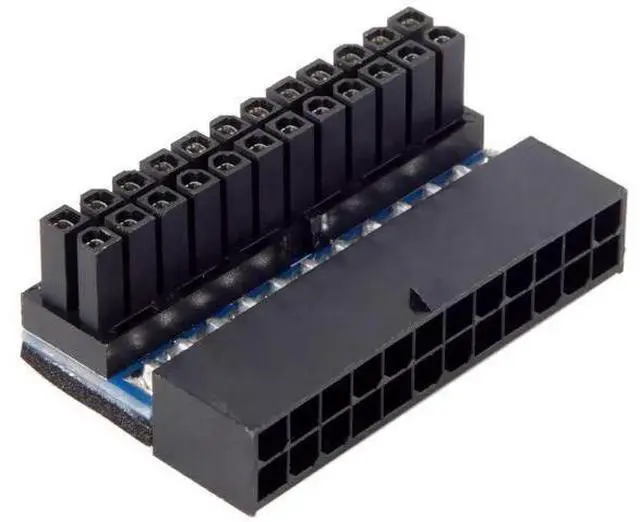 Alt view image 3 of 7 - ATX 24Pin Female to 24pin Male 90 Degree Power Adapter Compatible for Mainboard Motherboard Desktops PC Supply