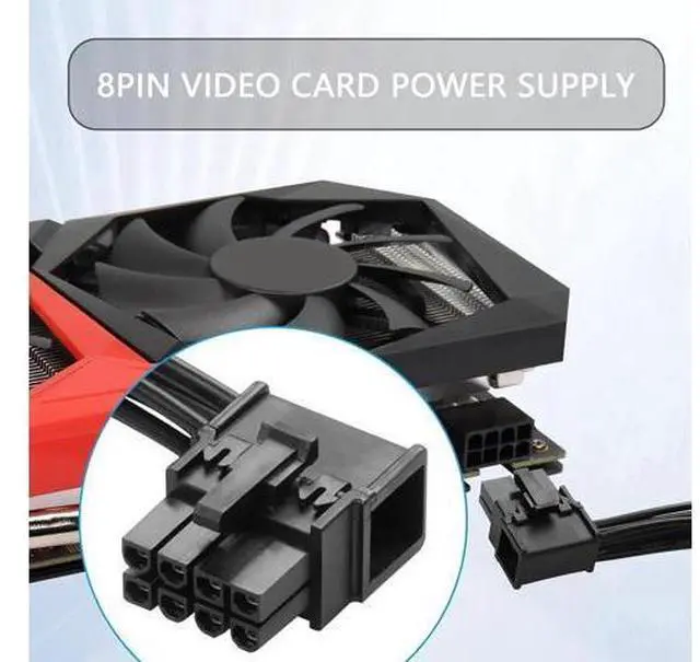Alt view image 4 of 7 - 8-Pin Extension Cord PCIE 8 Pin Female to Right Angle Male PCIE Express Power Adapter Cable for Graphics Card 18AWG 15CM/5.9Inch (Right)